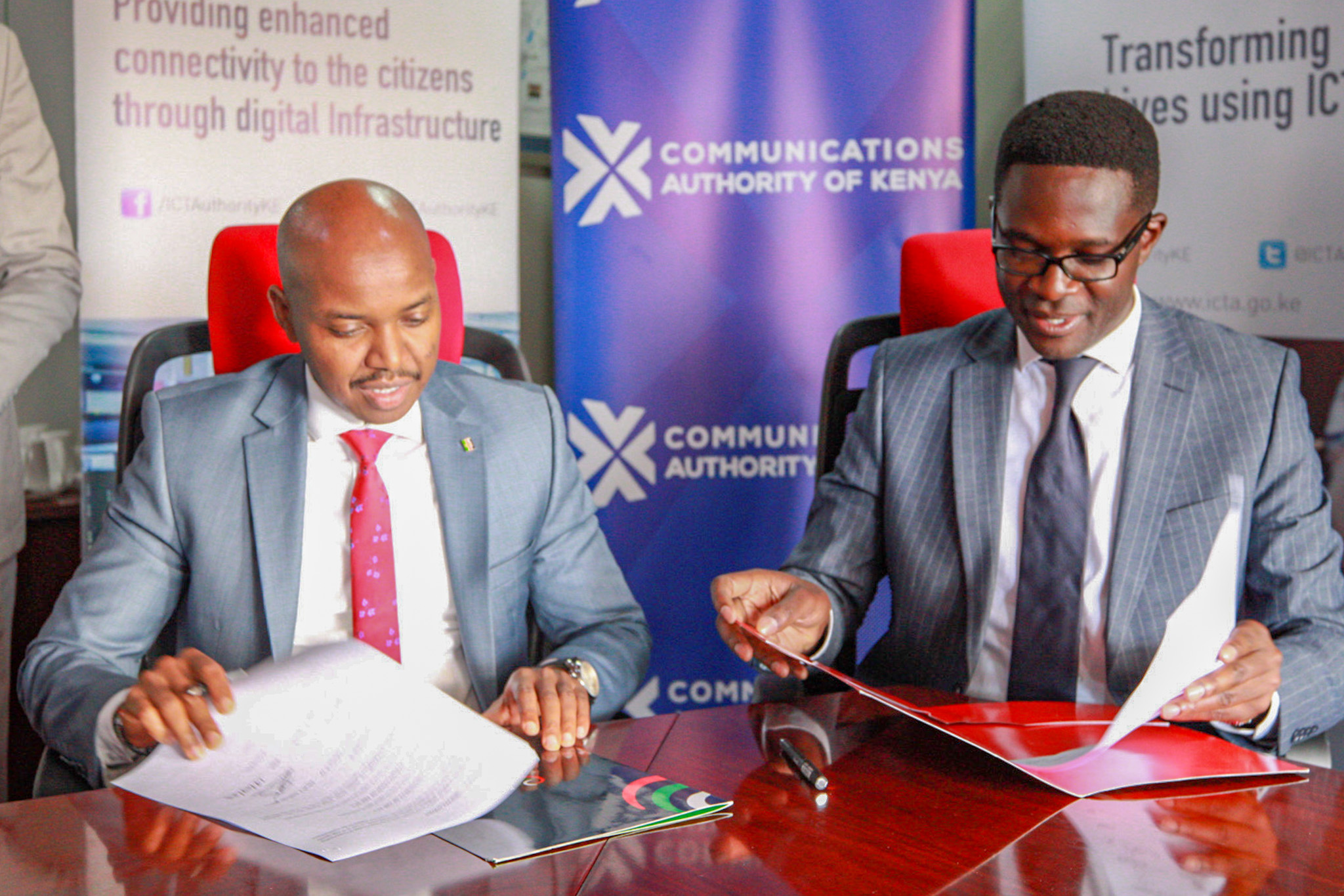 CA and ICTA Sign Agreement For Last Mile Fibre Connectivity To 19 Counties