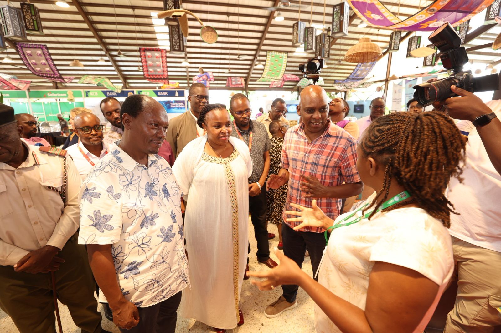 CS Hon. William Kabogo when he visited the CA stand at the Data Ptivacy Conference accompanied by CA Director General Mr. David Mugonyi and Data Commissioner Ms. Immaculate Kassait