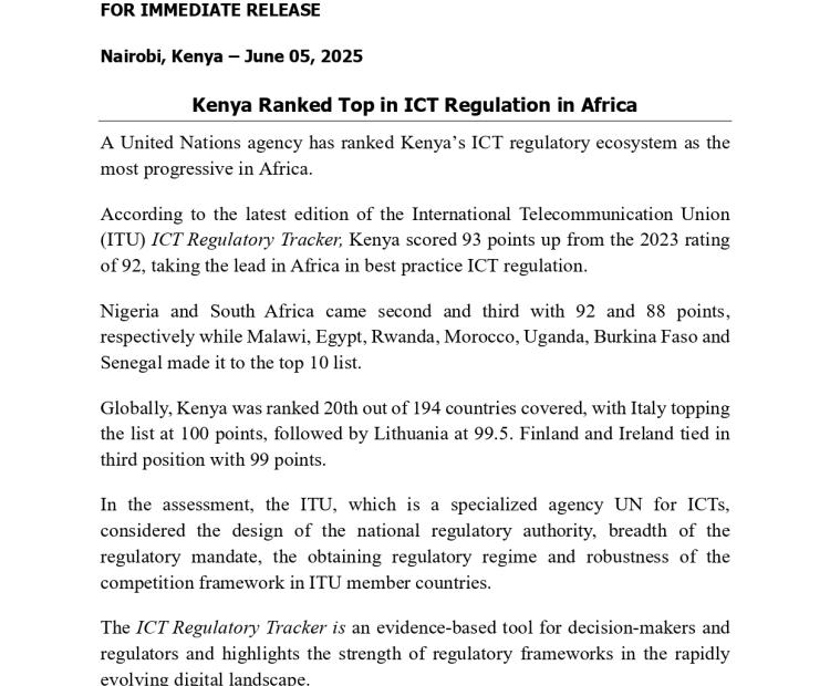 Press Release front page