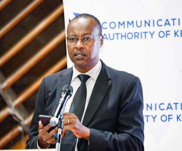 CA  Director Eng. Leo Boruett gives remarks during the Data Market Study workshop